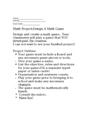 Math Project-Create a Game