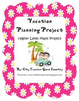 Preview of Math Project- Create your own vacation