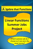 Math Project Linear Functions Summer Jobs *DISTANCE LEARNING