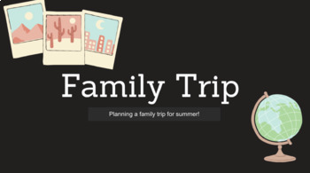 Preview of Math Project – Trip Planning, E-Learning
