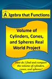 Math Project Volume of Cylinders, Cones, & Spheres Real Wo