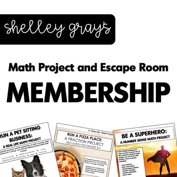 Preview of Math Project and Escape Room MEMBERSHIP | Real Life Math Projects Deep Thinking