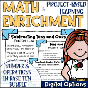 Preview of Math Enrichment & Project Based Learning Number & Operations in Base Ten BUNDLE