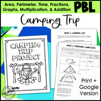 Preview of Math Project-based Learning for 3rd Grade: Camping Trip | Print & Digital