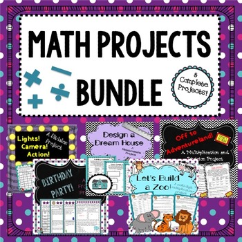 Preview of Math Projects Bundle: Fractions, Multiplication, Measurement, and More!