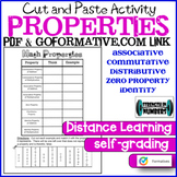 Math Properties Cut & Paste Activity Distance Learning GOF