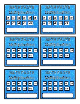 Preview of Math Punch Cards  - Multiplication Facts