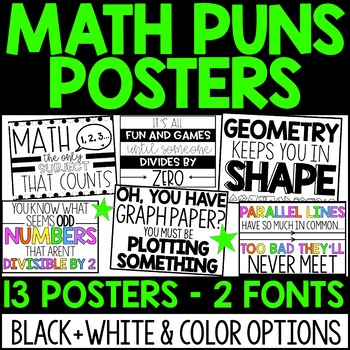 Preview of Math Puns Posters