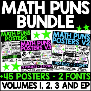 Preview of Math Puns Posters BUNDLE