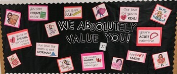 Preview of Math Puns Valentine's Day Bulletin Board