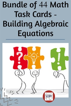 Preview of Math Puzzle Bundle - Creating Algebraic Equation Task Cards