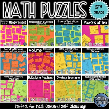 Preview of Math Puzzle Bundle - 5th Grade