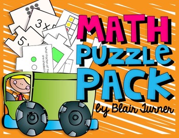 Preview of Math Puzzle Pack - Place Value, Addition, Multiplication, and Fractions!