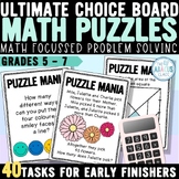 Math Puzzles Challenges and Tasks for Early Finishers Choi