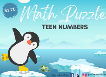 Preview of Math Puzzle: Teen Numbers (Number Form, Word Form, Tens Frame Practice )