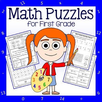 Preview of Math Puzzles 1st Grade | Math Skills Review | Math Enrichment | Fast Finishers