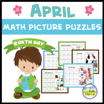 Preview of Math Mystery Picture Puzzles | 2nd Grade APRIL