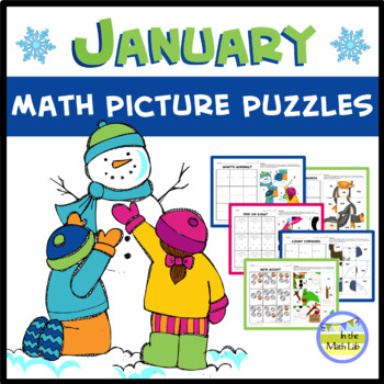 Preview of Math Mystery Picture Puzzles | 2nd Grade JANUARY