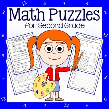 Preview of Math Puzzles 2nd Grade | Math Skills Review | Math Enrichment | Fast Finishers