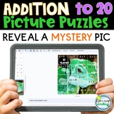 Math Puzzles Addition to 20 ~ Google Slides Reveal a Pictu