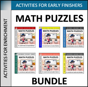 Preview of Math Puzzles Bundle - math enrichment for early finishers