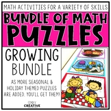 Math Puzzles GROWING Bundle | Math Centers