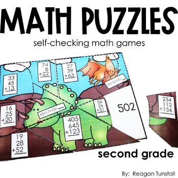 Preview of Math Puzzles Second Grade