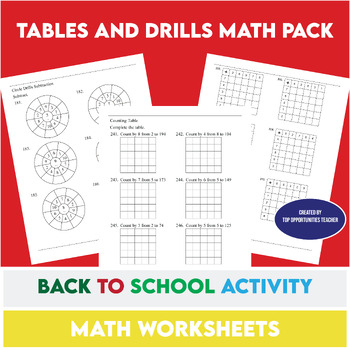 Preview of Math Puzzles, Tables and Drills: Addition, Subtraction, Multiplication, Division