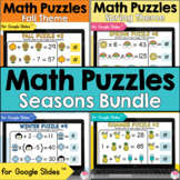 Math Puzzles for Google Slides™ Four Seasons BUNDLE