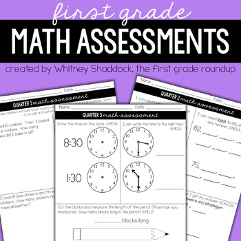 Preview of First Grade Math Assessments and Pacing Guide