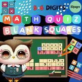 Math Question Blank Square Template for 5-6 Digits, Math H
