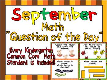 Preview of Math Question of the Day- Kindergarten Common Core for September