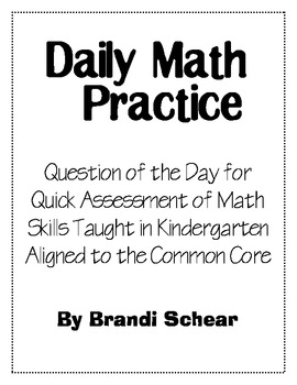 Preview of Math Question of the Day for Kinders