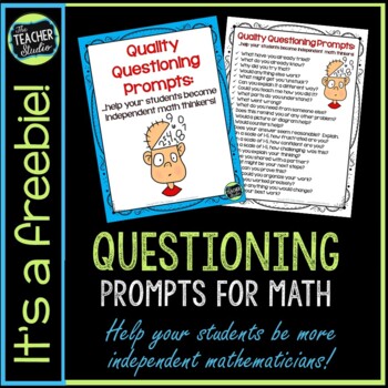 Preview of Math Questioning Prompts for Teachers