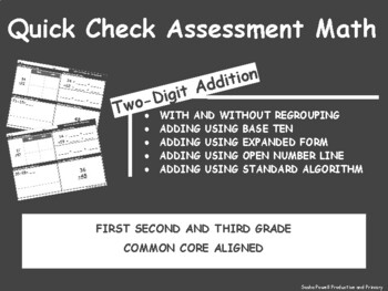 Preview of Math Quick Check Assessment: Two-Digit Addition