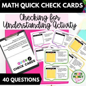 Preview of Math Assessment Quick Higher Order Thinking Response Cards-Middle School