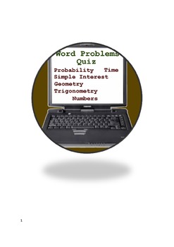 Preview of Math Quiz Bundle 9 - Word problems, decimals, probability, statistics