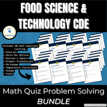 Preview of Math Quiz Problem Solving BUNDLE: FFA Food Science & Technology CDE