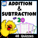 Math Quizzes - Addition & Subtraction to 20 - Distance Learning