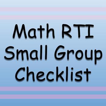 Preview of Math RTI Small Group Checklist