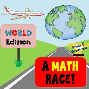 Preview of Calculate Decimals and Fractions World Race