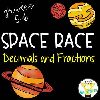 Preview of Fractions and Decimals Space Race Math Activity