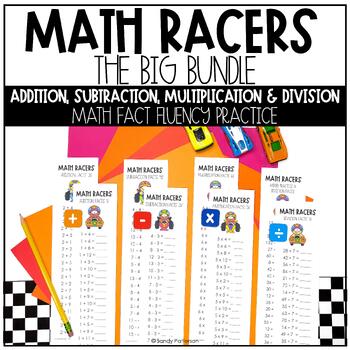 Preview of Math Racers BIG Bundle | Math Fact Fluency Practice
