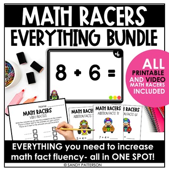 Preview of Math Racers EVERYTHING Bundle | Math Fact Fluency
