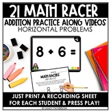 Math Racers Practice Along Videos | Addition 1-12 | Math F