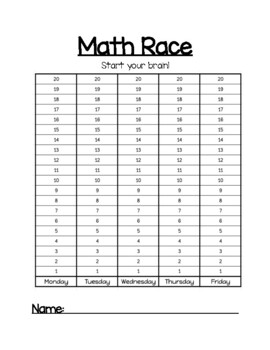 Math Races - Fact Fluency Within 5 by Turtletastic Education | TPT