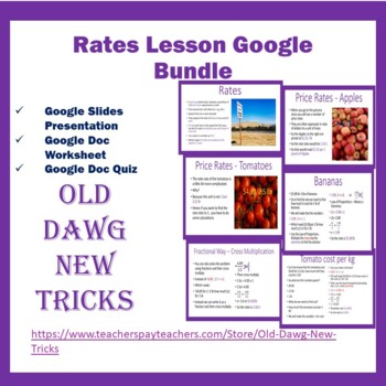 Preview of Math: Rates Lesson  Google Bundle