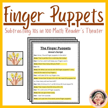 Preview of Math Reader's Theatre Script, Worksheets, Word Problems- Subtract Tens 1.NBT.C.6