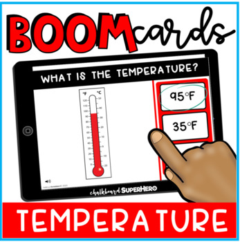 Preview of Math: Reading a Thermometer BOOM CARDS {distance learning}