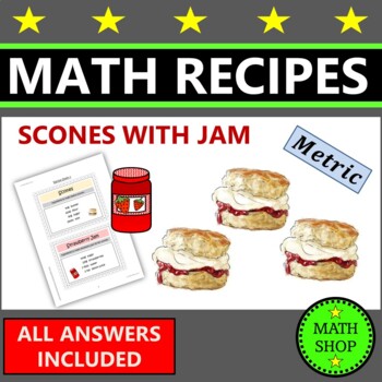Preview of Math Recipes Ratios and Proportions Metric Measurements 6th Grade Math